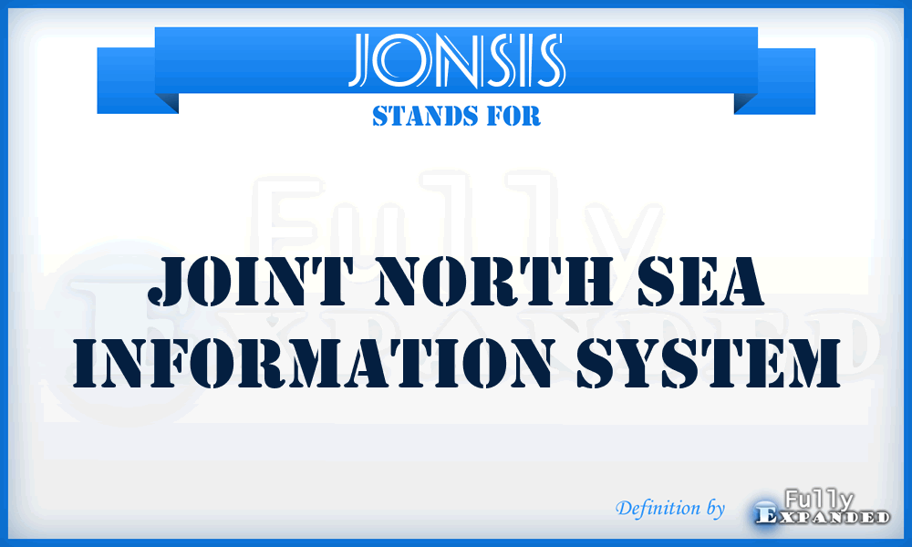 JONSIS - Joint North Sea Information System