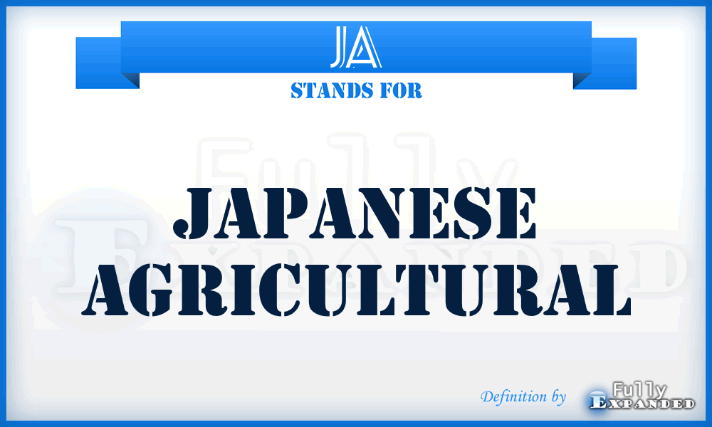 JA - Japanese Agricultural