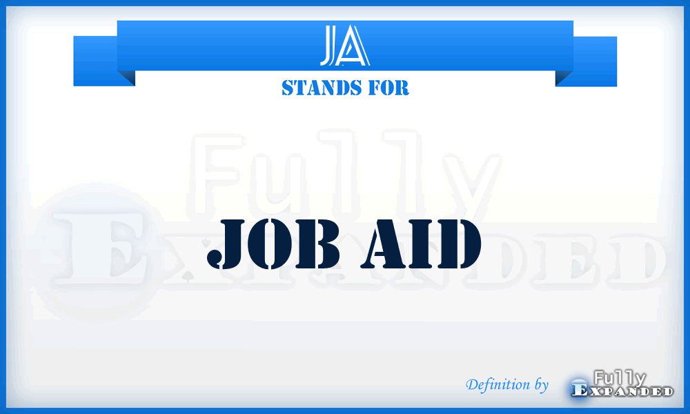JA - job aid