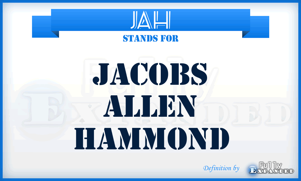 JAH - Jacobs Allen Hammond