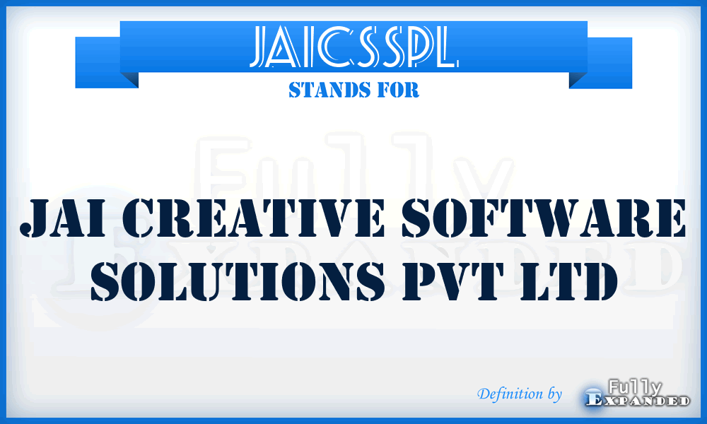 JAICSSPL - JAI Creative Software Solutions Pvt Ltd