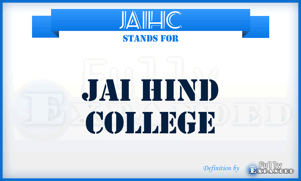 JAIHC - JAI Hind College