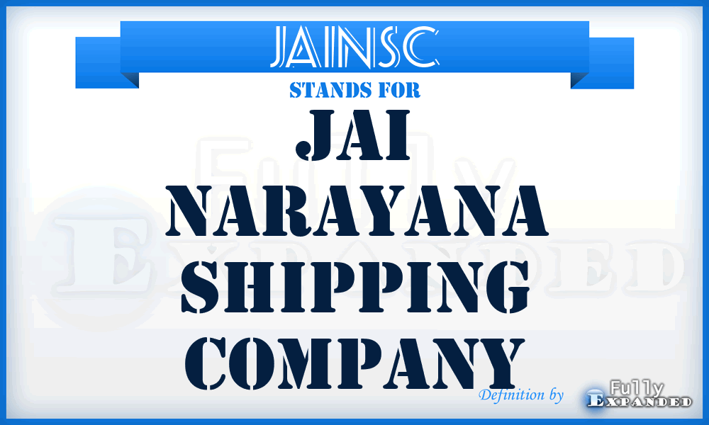 JAINSC - JAI Narayana Shipping Company