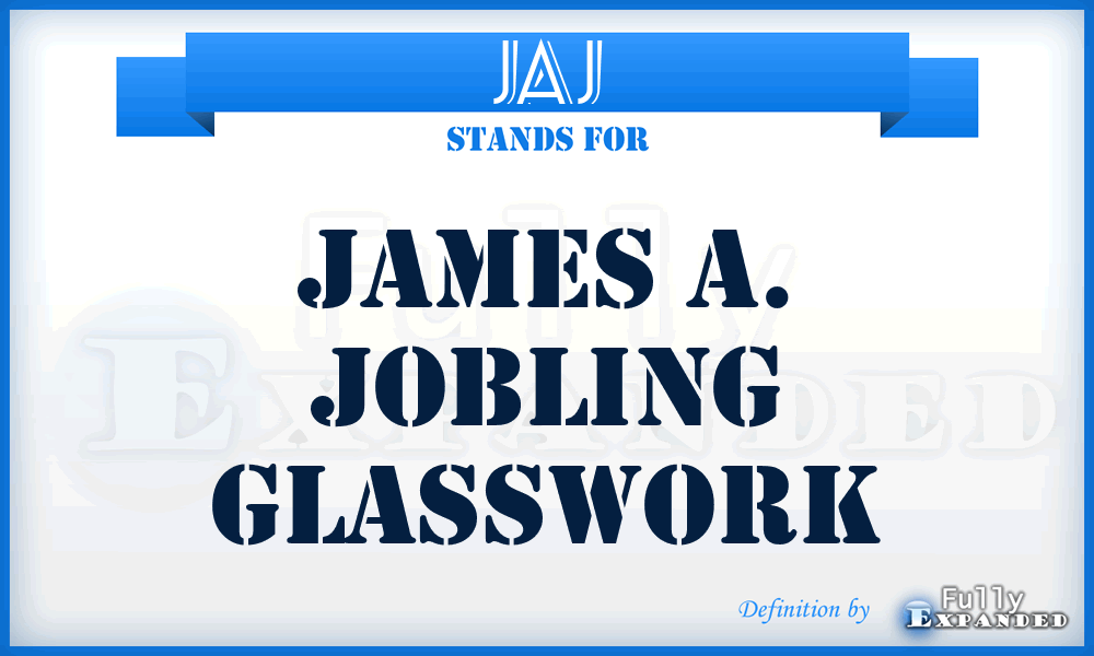 JAJ - James A. Jobling glasswork