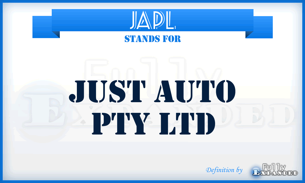 JAPL - Just Auto Pty Ltd