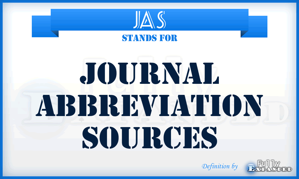 JAS - Journal Abbreviation Sources