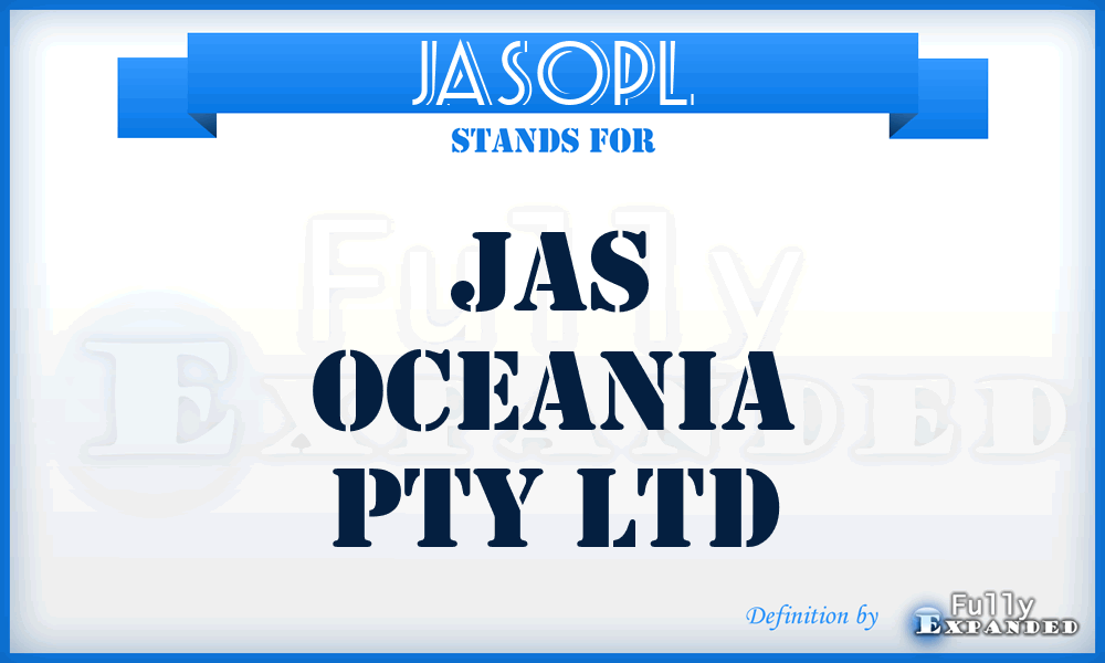 JASOPL - JAS Oceania Pty Ltd