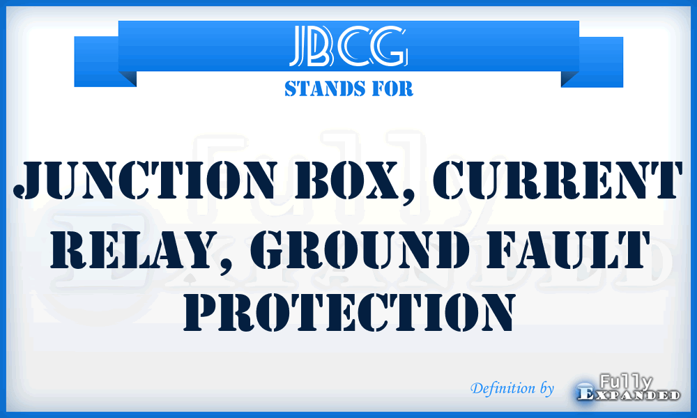 JBCG - Junction Box, Current Relay, Ground fault protection