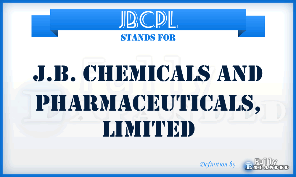 JBCPL - J.B. Chemicals and Pharmaceuticals, Limited