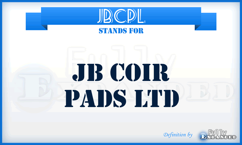 JBCPL - JB Coir Pads Ltd