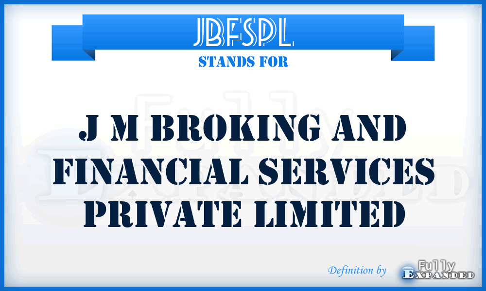 JBFSPL - J m Broking and Financial Services Private Limited