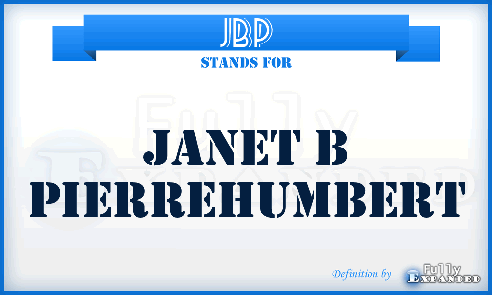 JBP - Janet B Pierrehumbert