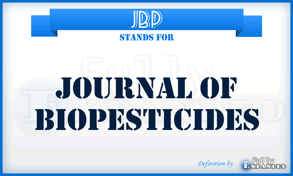 JBP - Journal of BioPesticides