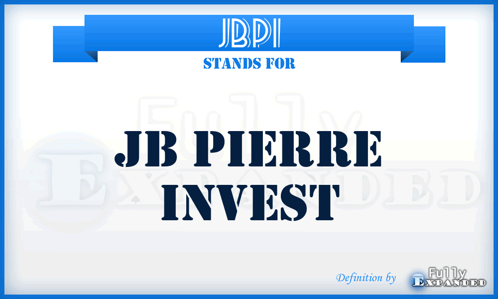 JBPI - JB Pierre Invest