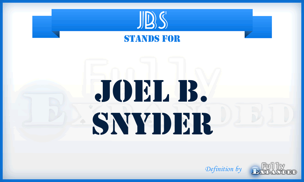 JBS - Joel B. Snyder