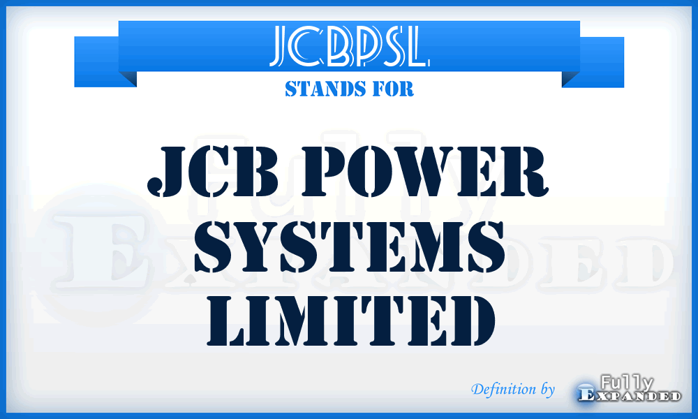 JCBPSL - JCB Power Systems Limited
