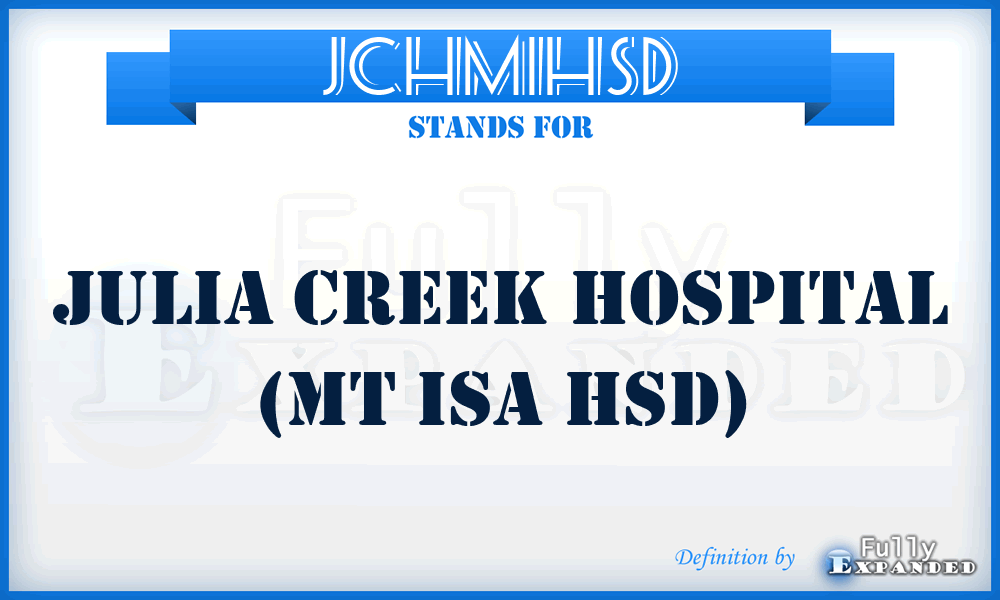JCHMIHSD - Julia Creek Hospital (Mt Isa HSD)