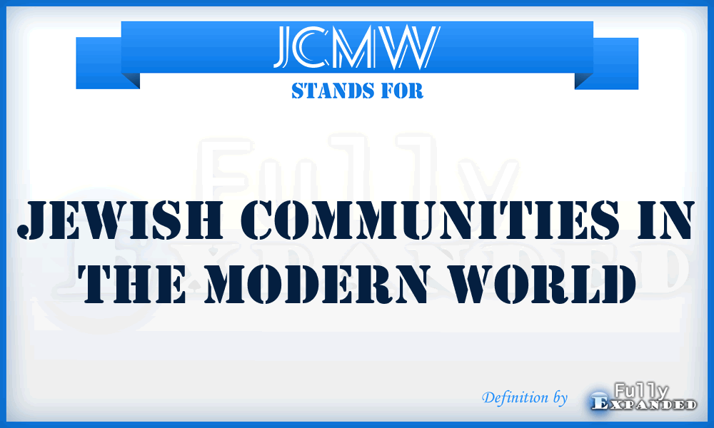 JCMW - Jewish Communities in the Modern World