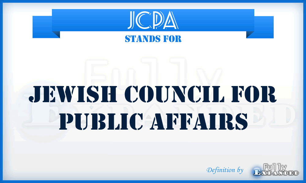 JCPA - Jewish Council for Public Affairs