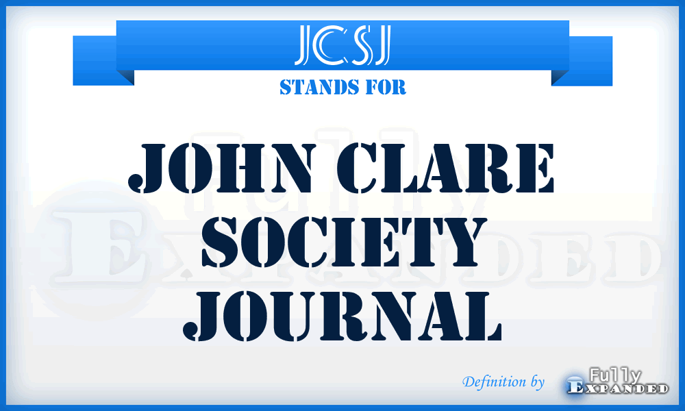 JCSJ - John Clare Society Journal
