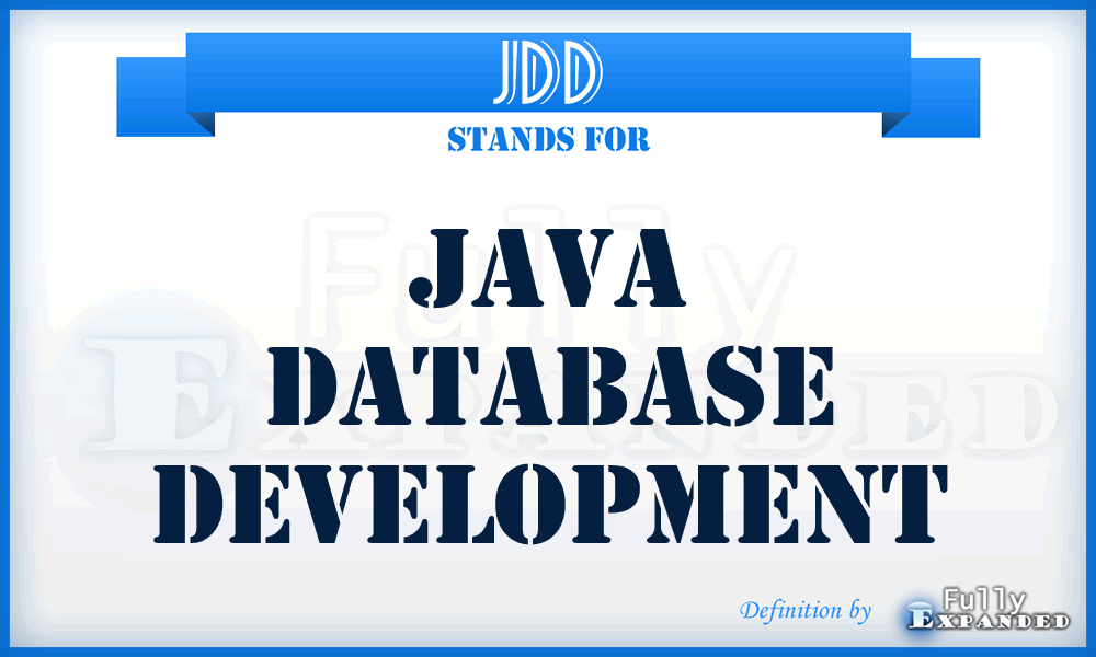 JDD - Java Database Development