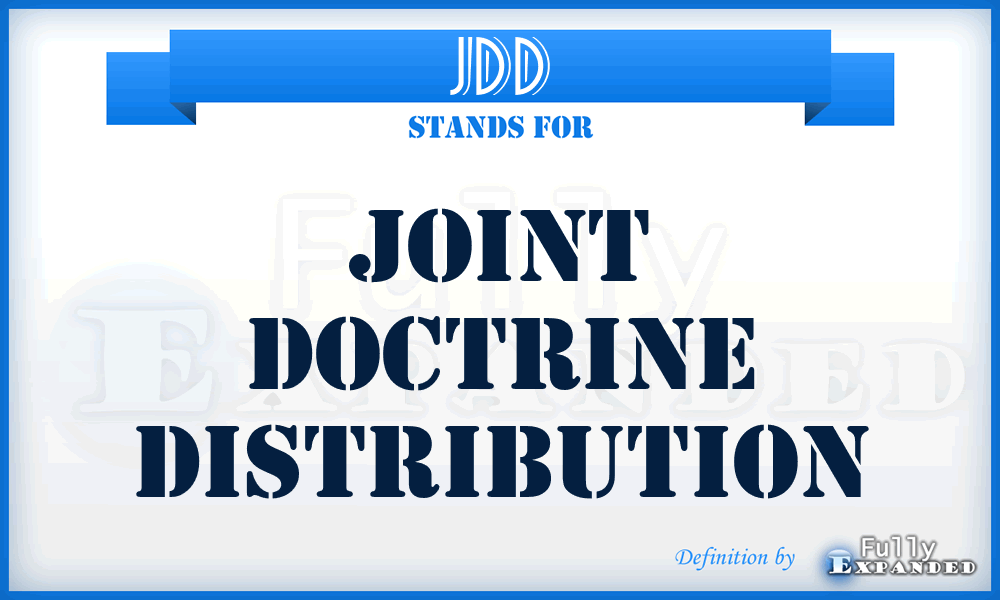 JDD - joint doctrine distribution