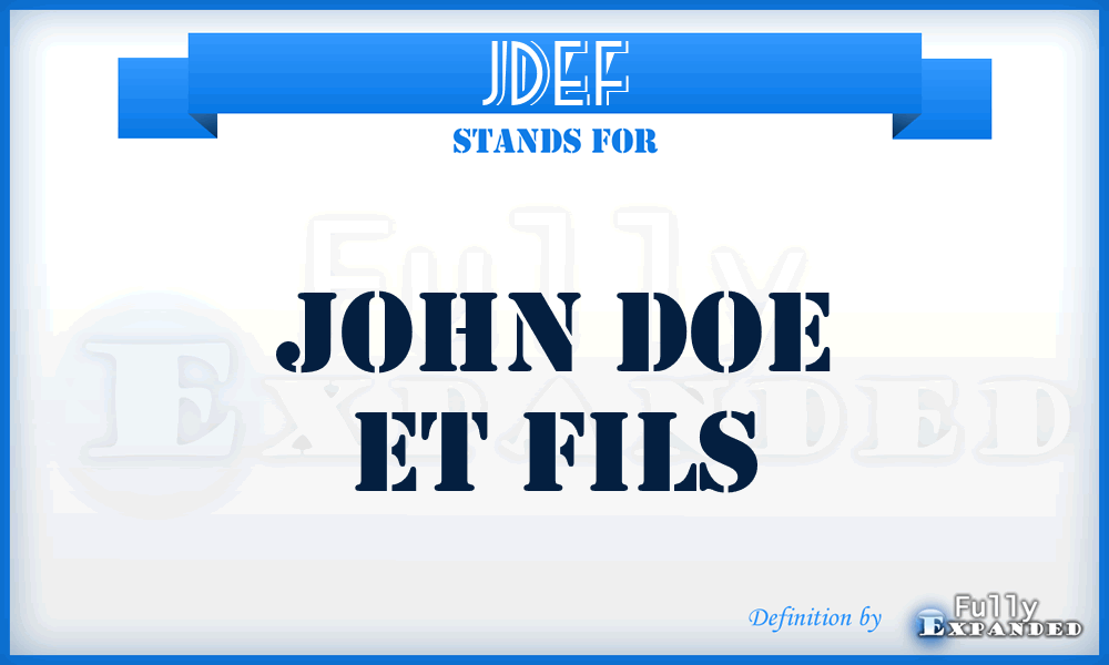 JDEF - John Doe Et Fils