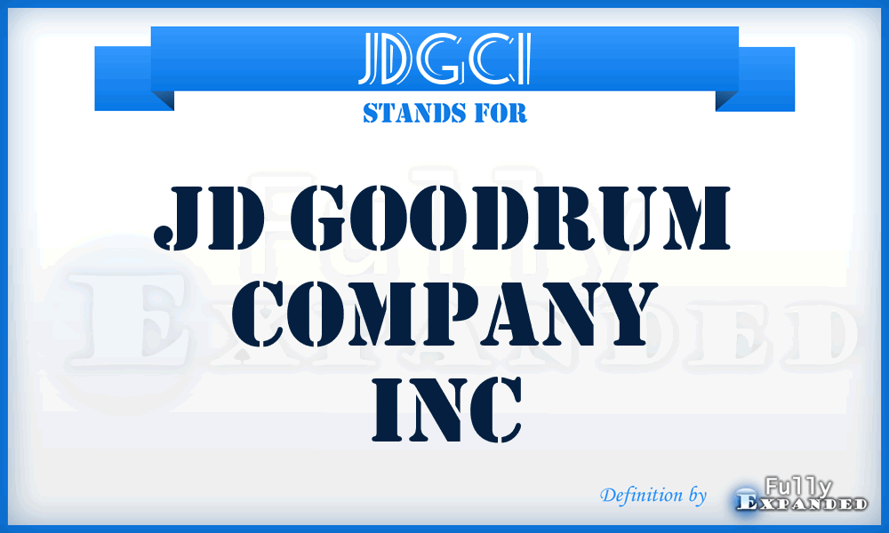 JDGCI - JD Goodrum Company Inc