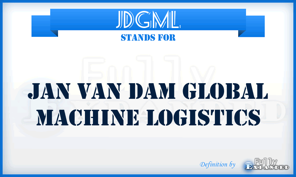 JDGML - Jan van Dam Global Machine Logistics