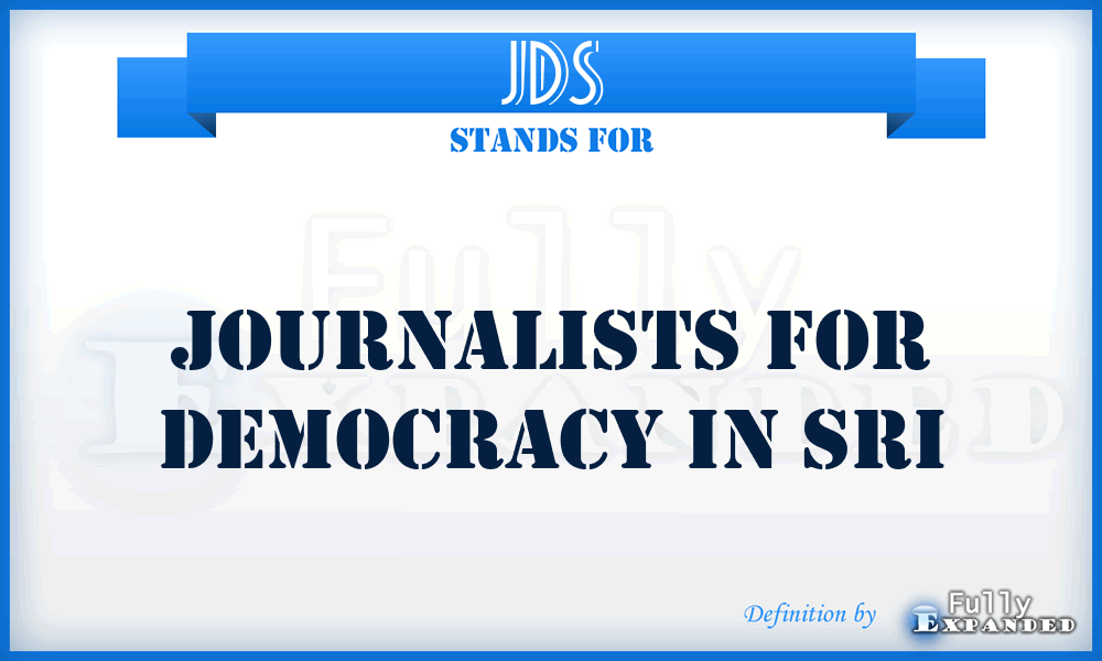 JDS - Journalists for Democracy in Sri