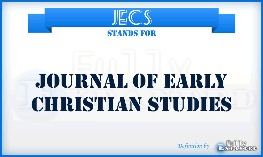 JECS - Journal of Early Christian Studies
