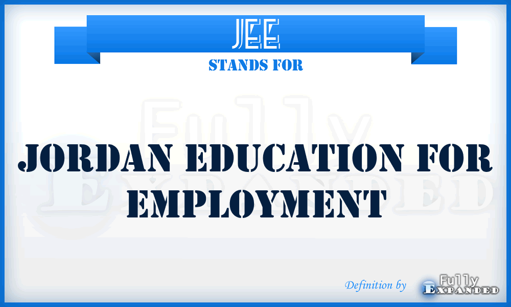 JEE - Jordan Education for Employment