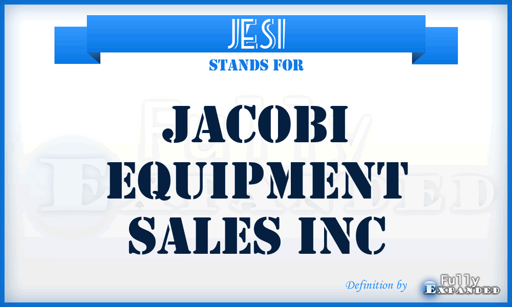 JESI - Jacobi Equipment Sales Inc