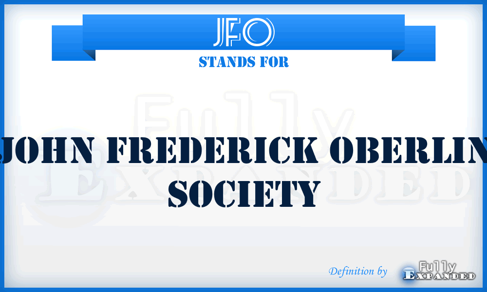JFO - John Frederick Oberlin Society