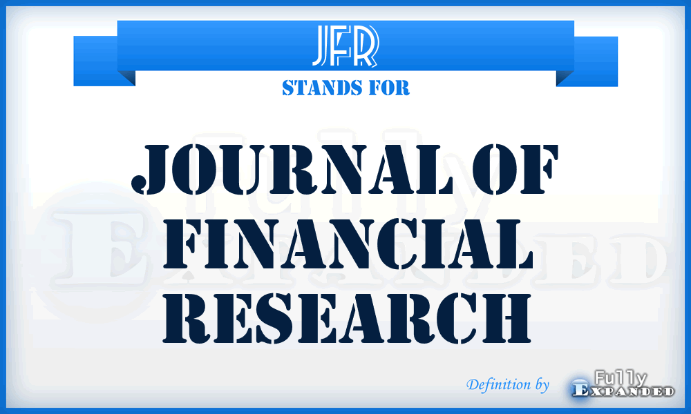 JFR - Journal of Financial Research