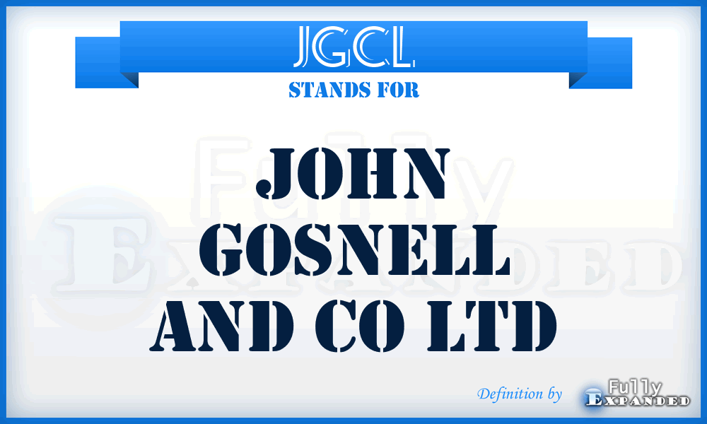 JGCL - John Gosnell and Co Ltd