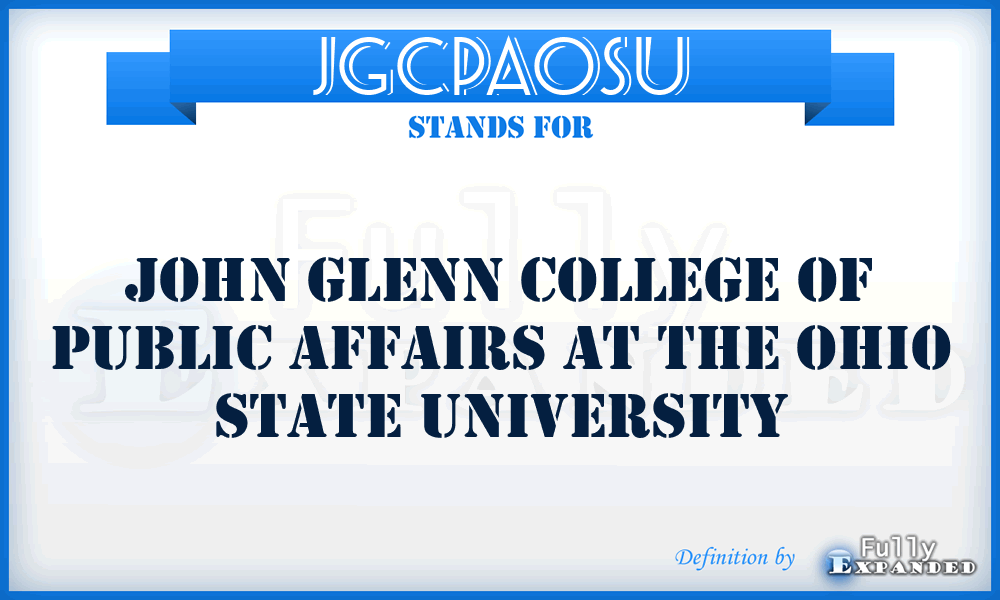 JGCPAOSU - John Glenn College of Public Affairs at the Ohio State University