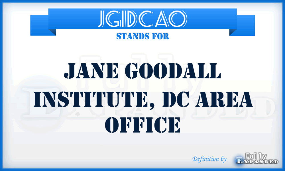JGIDCAO - Jane Goodall Institute, DC Area Office