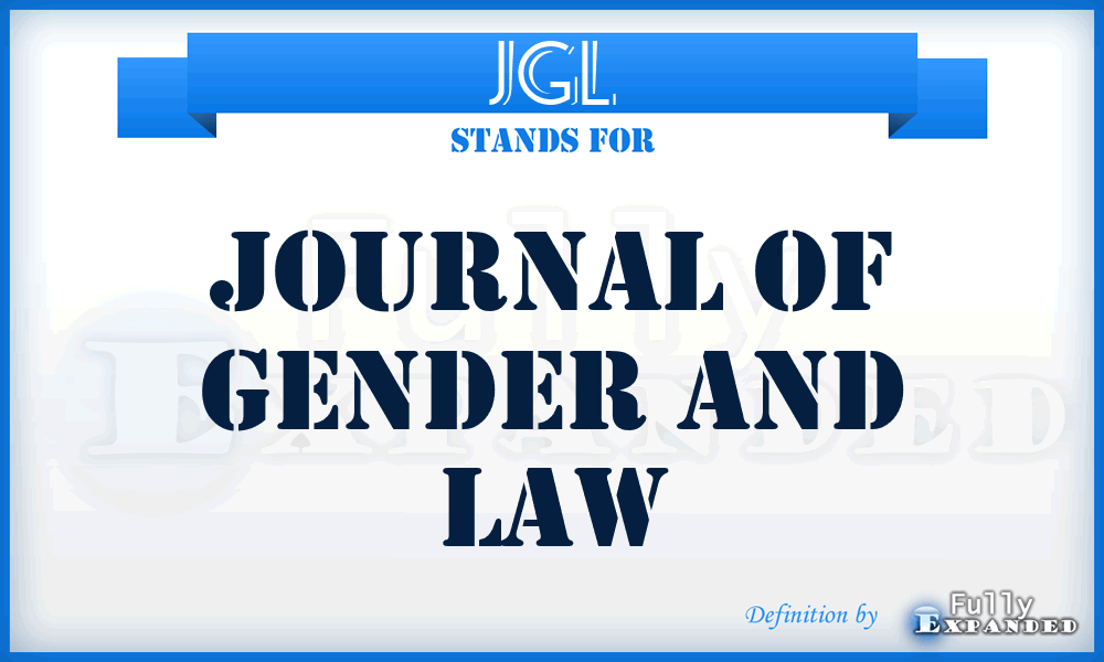 JGL - Journal of Gender and Law