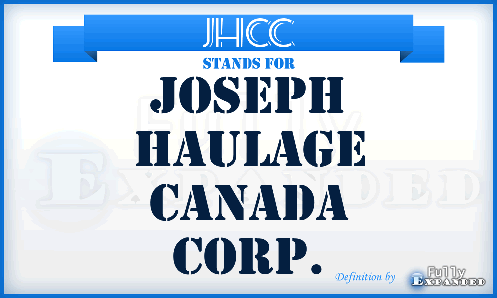 JHCC - Joseph Haulage Canada Corp.