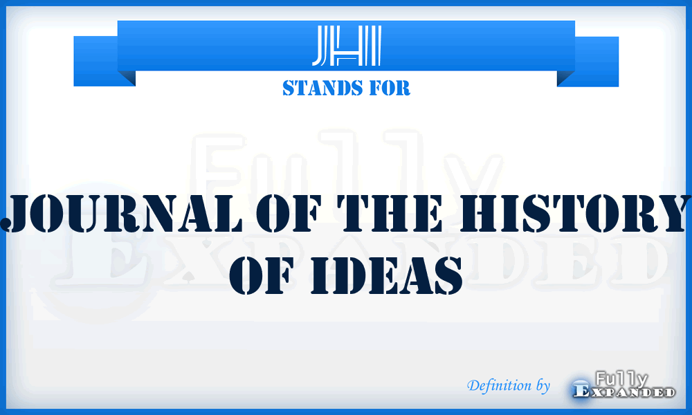JHI - Journal of the History of Ideas