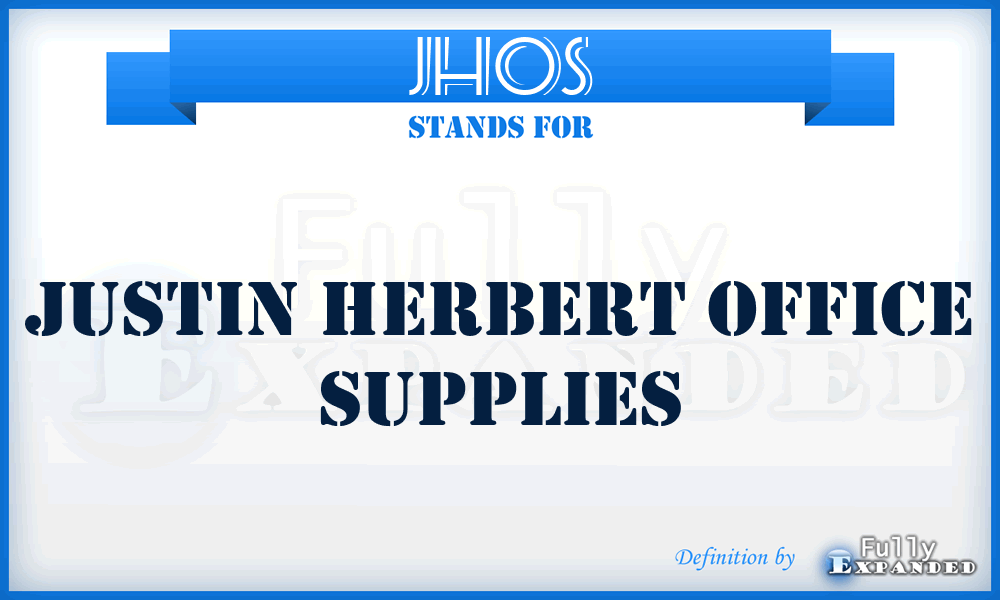 JHOS - Justin Herbert Office Supplies