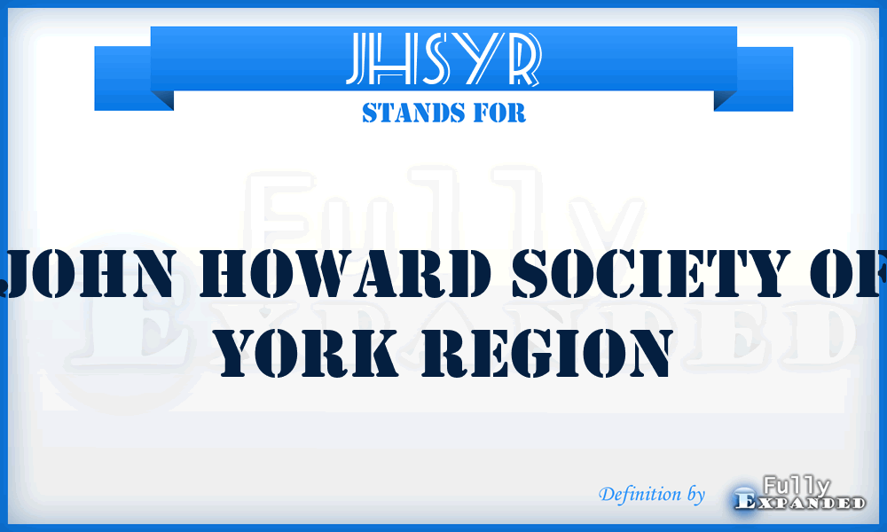 JHSYR - John Howard Society of York Region