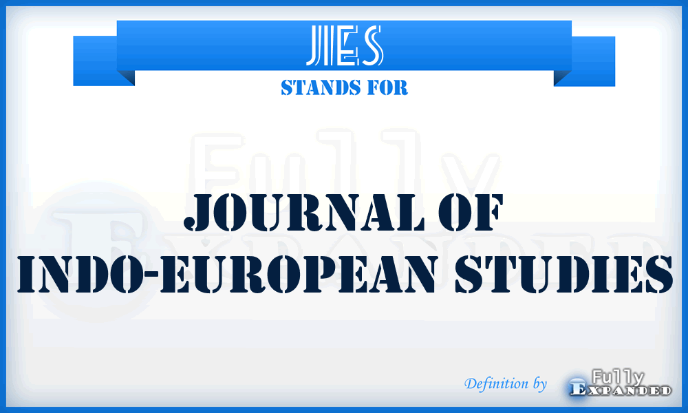 JIES - Journal of Indo-European Studies