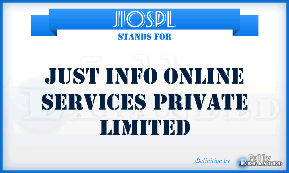 JIOSPL - Just Info Online Services Private Limited