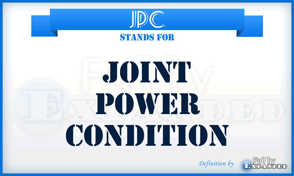 JPC - Joint Power Condition