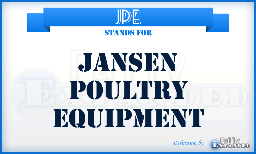 JPE - Jansen Poultry Equipment