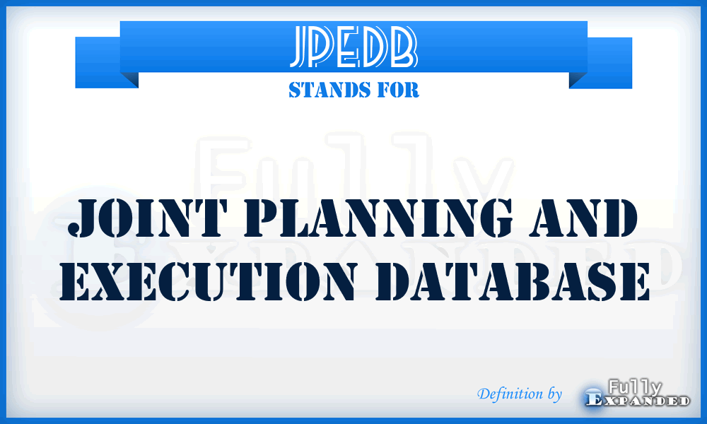JPEDB - Joint Planning and Execution Database