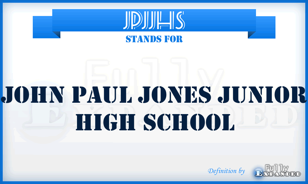 JPJJHS - John Paul Jones Junior High School