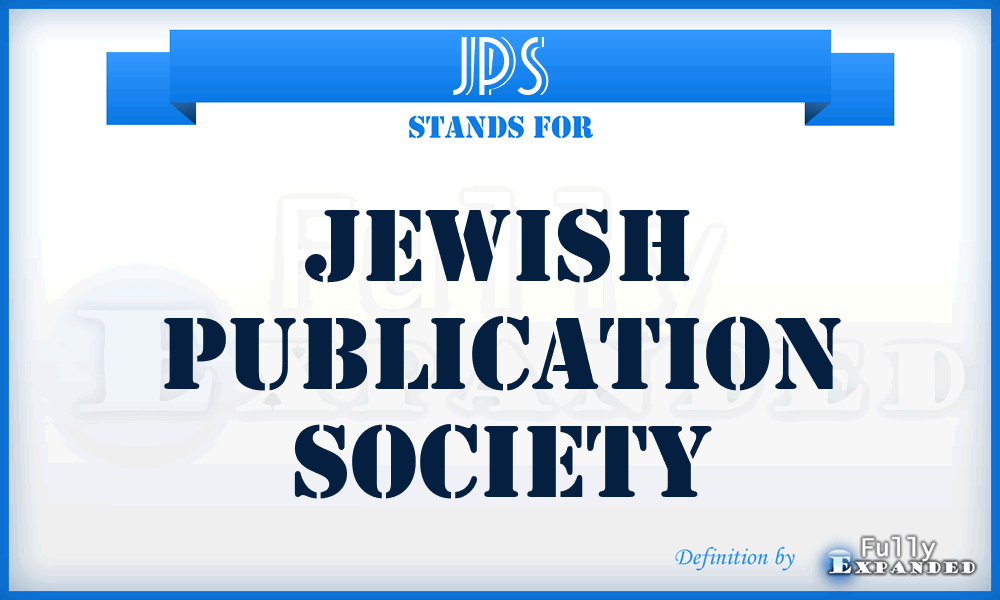 JPS - Jewish Publication Society